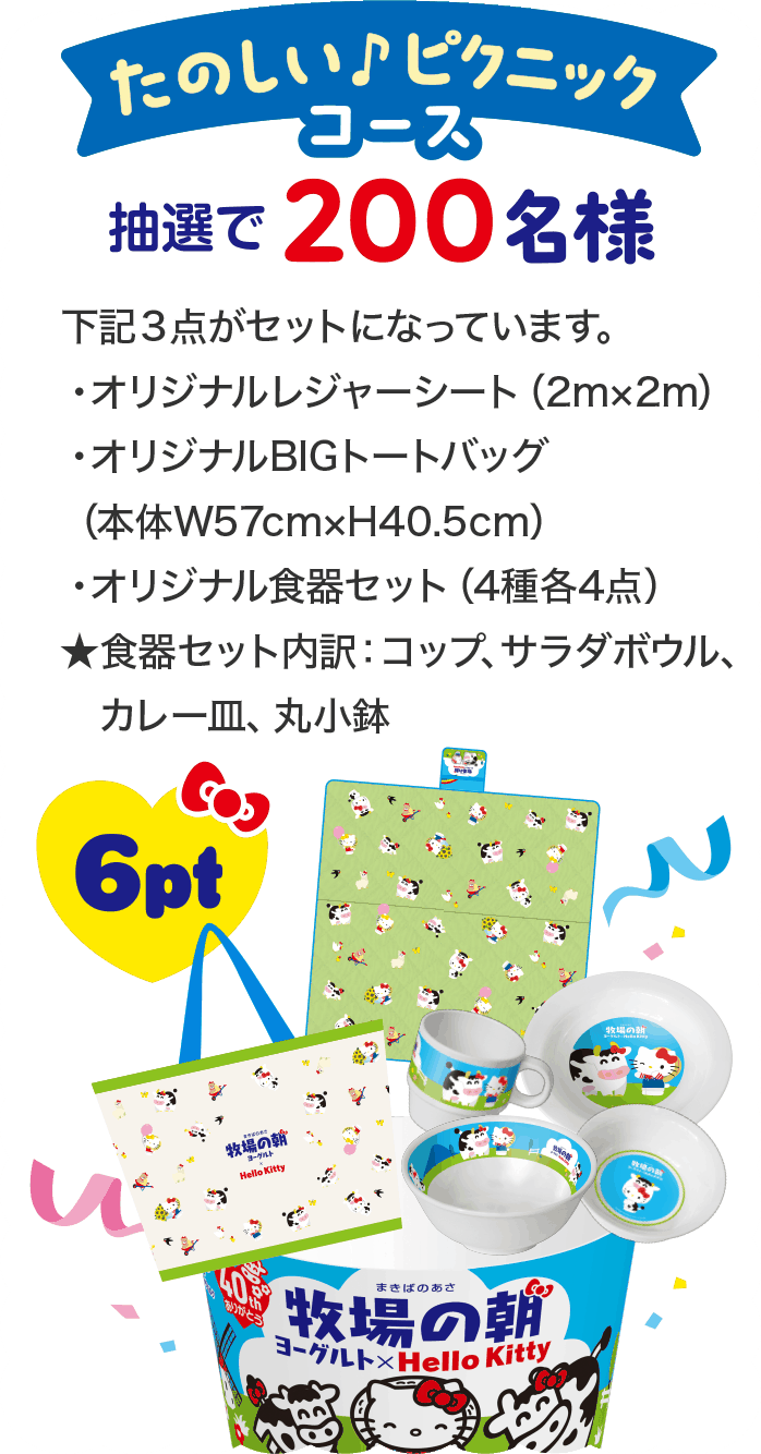 たのしいピクニックコース抽選で200名様